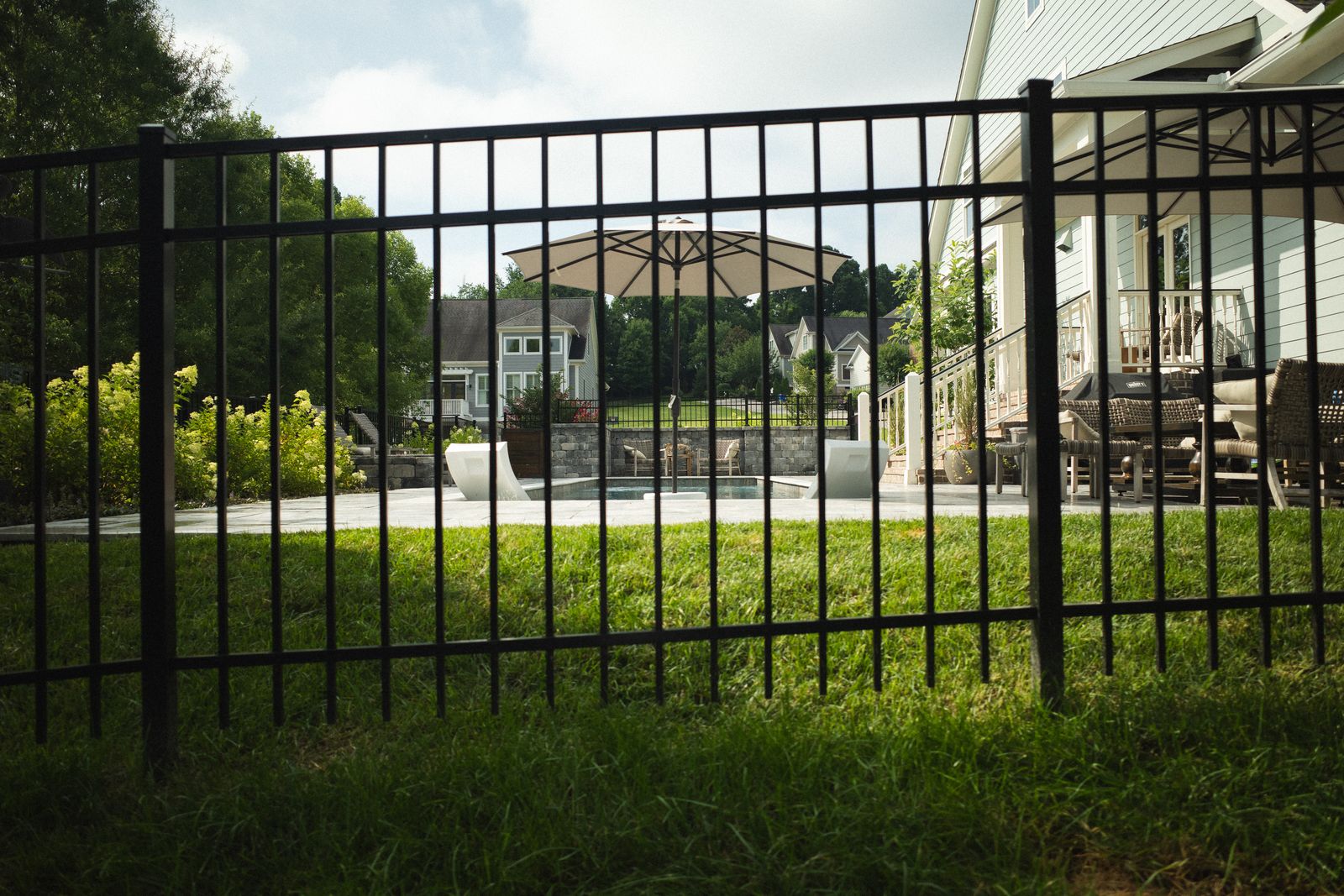 Aluminum ornamental fence installed by Bryant Fence in Blaine, TN